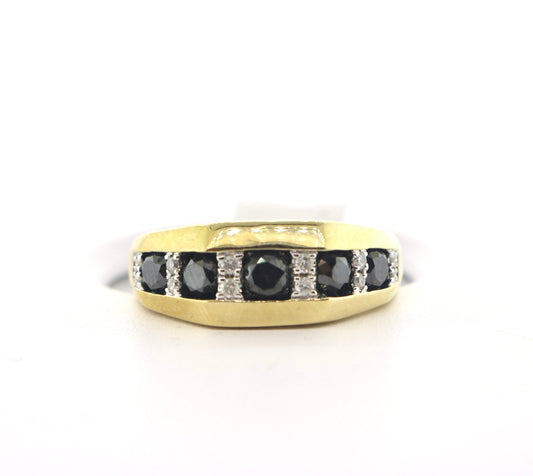 10K Yellow Gold 1 1/6CT Black Diamond Ring