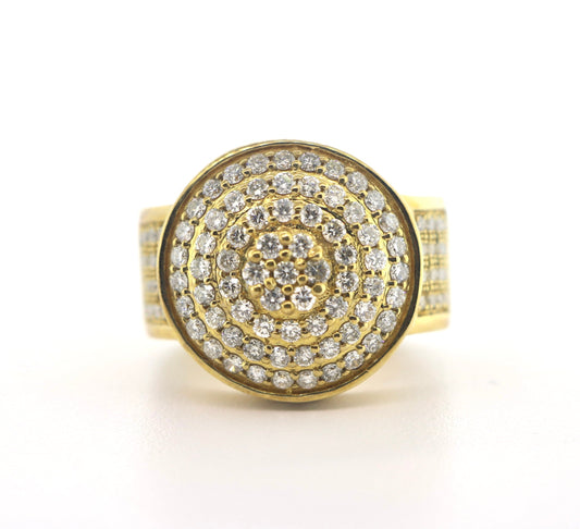 10K Yellow Gold 1.85CT Halo Mens Ring