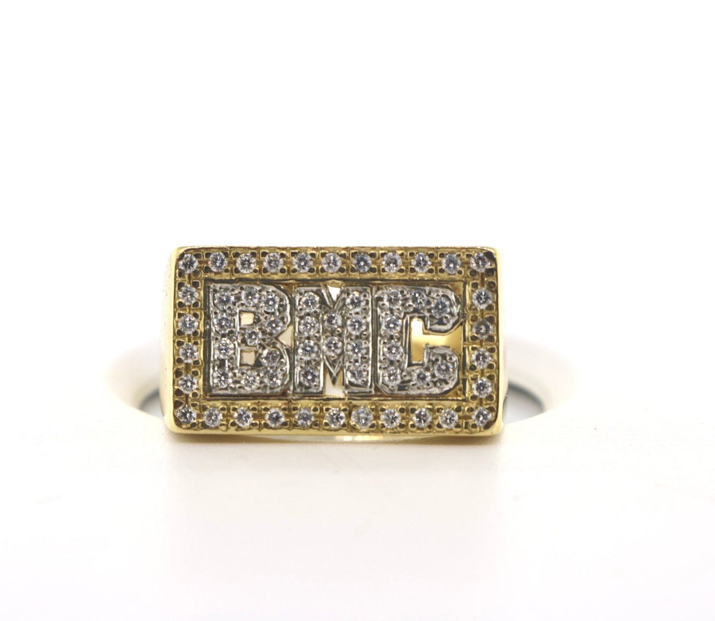 10K Yellow Gold Two Tone 1CT Mens Ring