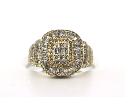 10K Yellow Gold 2.85CT Bag/RD Diamond Ring