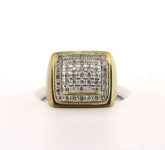 10K Yellow Gold 1.80CTW RNDS Mens Fashion Ring