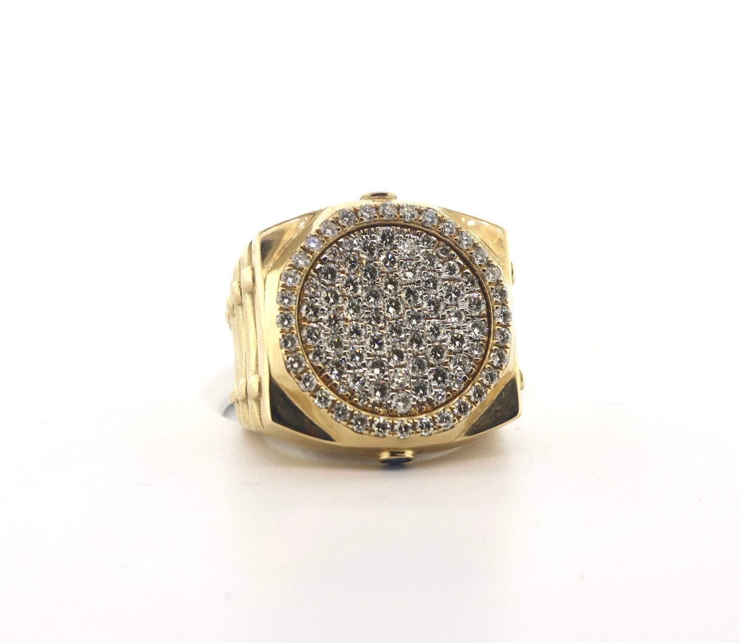 10K Yellow Gold 3CTW AP STY 19.94 Grams Mens Ring