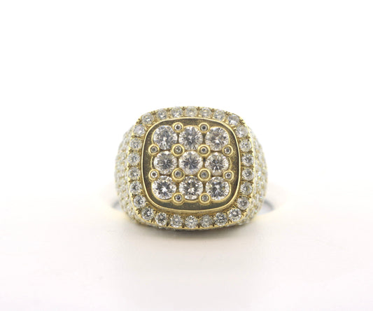 14K Yellow Gold 5.35CT Diamond Mens Ring