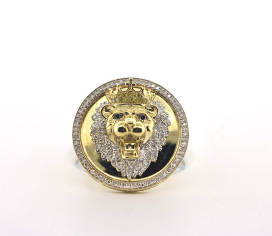 10K Yellow Gold 0.60CT Lion BZ Ring