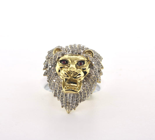 10K Yellow Gold 1.11CT Lion Ring