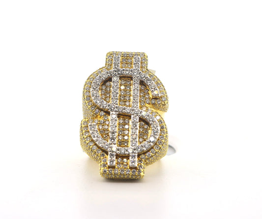 10K Yellow Gold 6.85CT Diamond 9SZ 37.7 Grams $ Ring