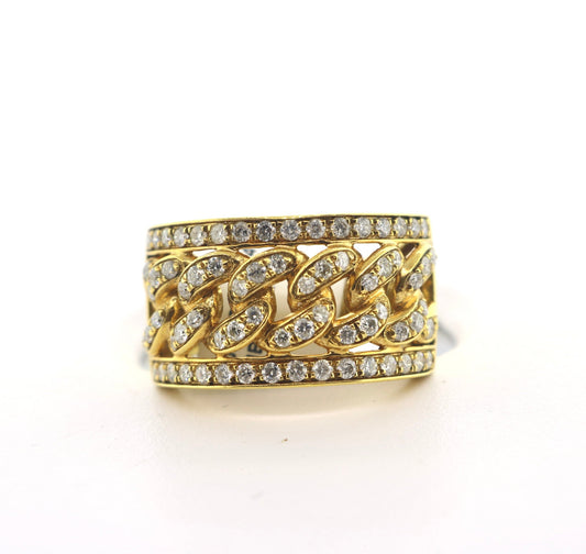 10K Yellow Gold 1.24CT Cuban Ring