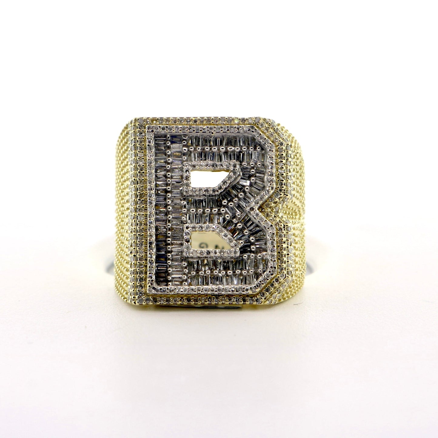 10K Yellow Gold 1.45CT "B" Initial Ring