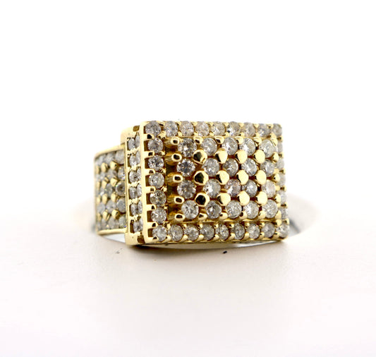 14K Yellow Gold 4.00CTW RNDS Pave Eternity Diamond Ring