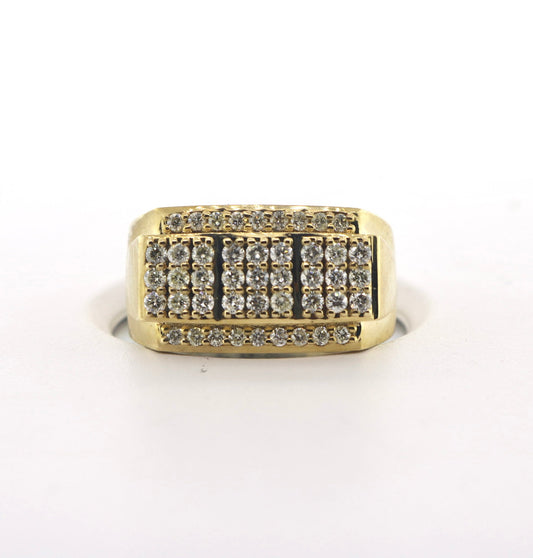 10K Yellow Gold 1.30CT Mens Ring