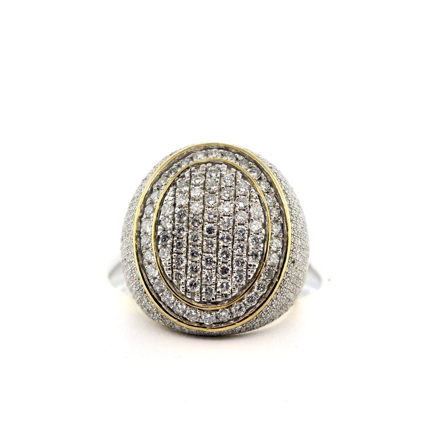 10K Yellow Gold 2.70CTW Pave Mens Ring