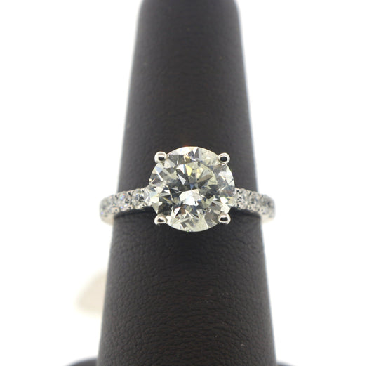 18K White Gold 3.5CTW/3CT H/SI Diamond Ring