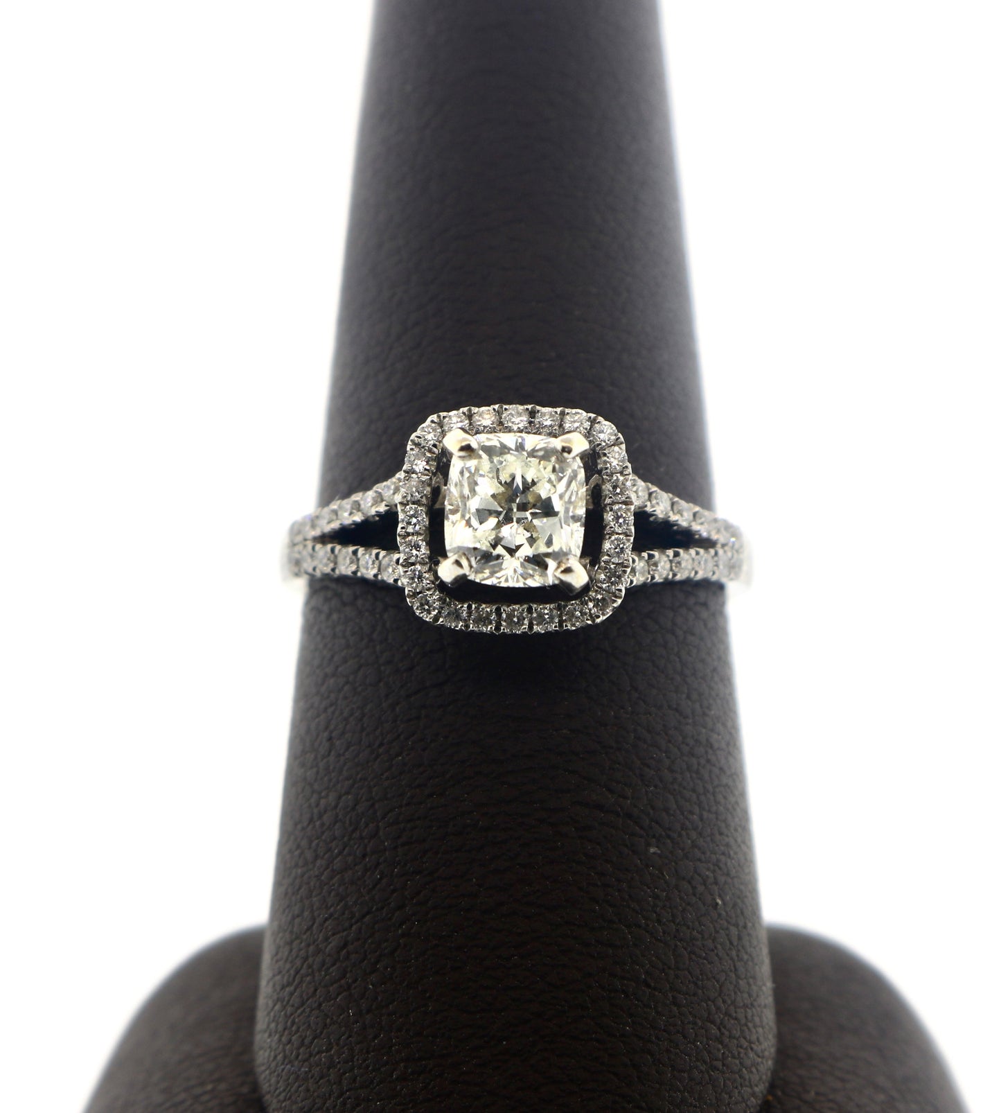 18K White Gold 1.05/0.35CT EGL H/VS1 Halo Diamond Ring