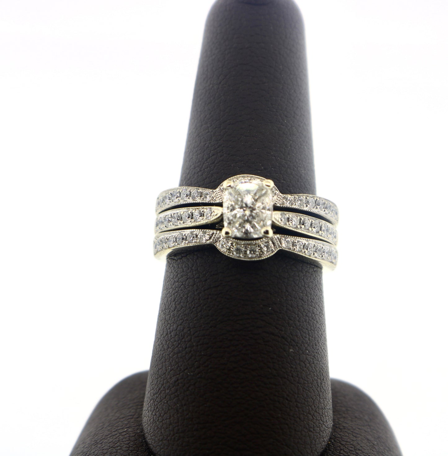 14K White Gold 1.50CT Bridal Ring Set With Wrap