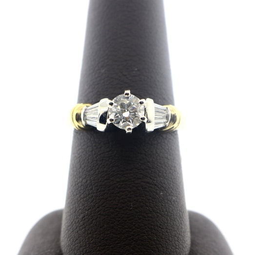 Platinum 0.50/0.30CT RD/Bagg 9.8 Grams Diamond Ring