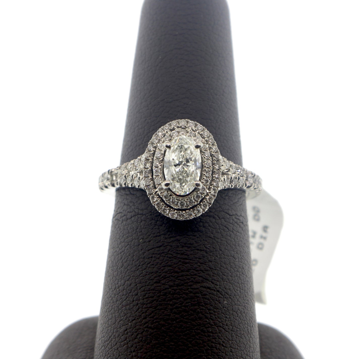 Platinum 0.70/1.20CTW Oval Halo Diamond Ring