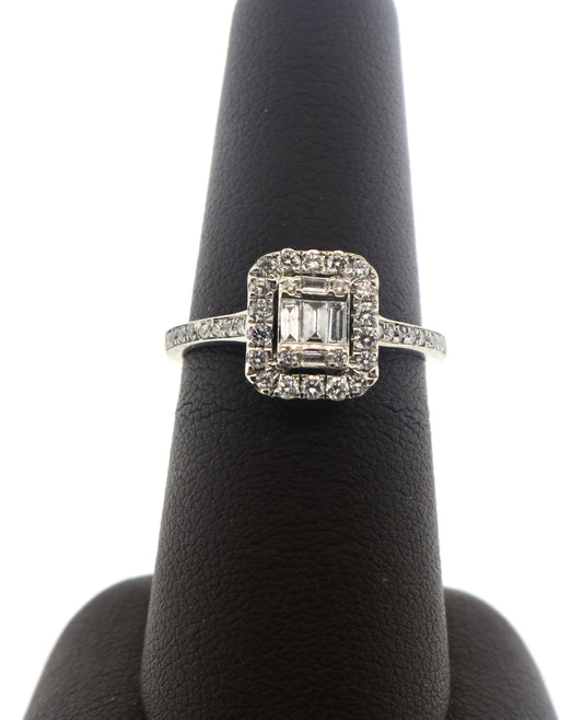 14K White Gold 0.50CT EMR STY Diamond Ring