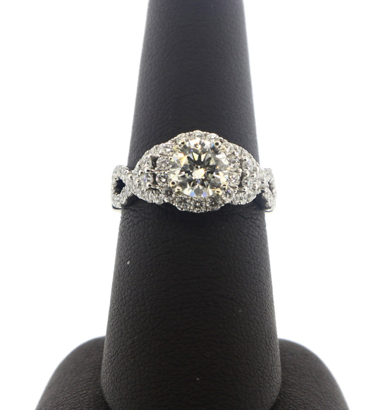 18K White Gold 1.17/1.03CT RG EGL Diamond Ring