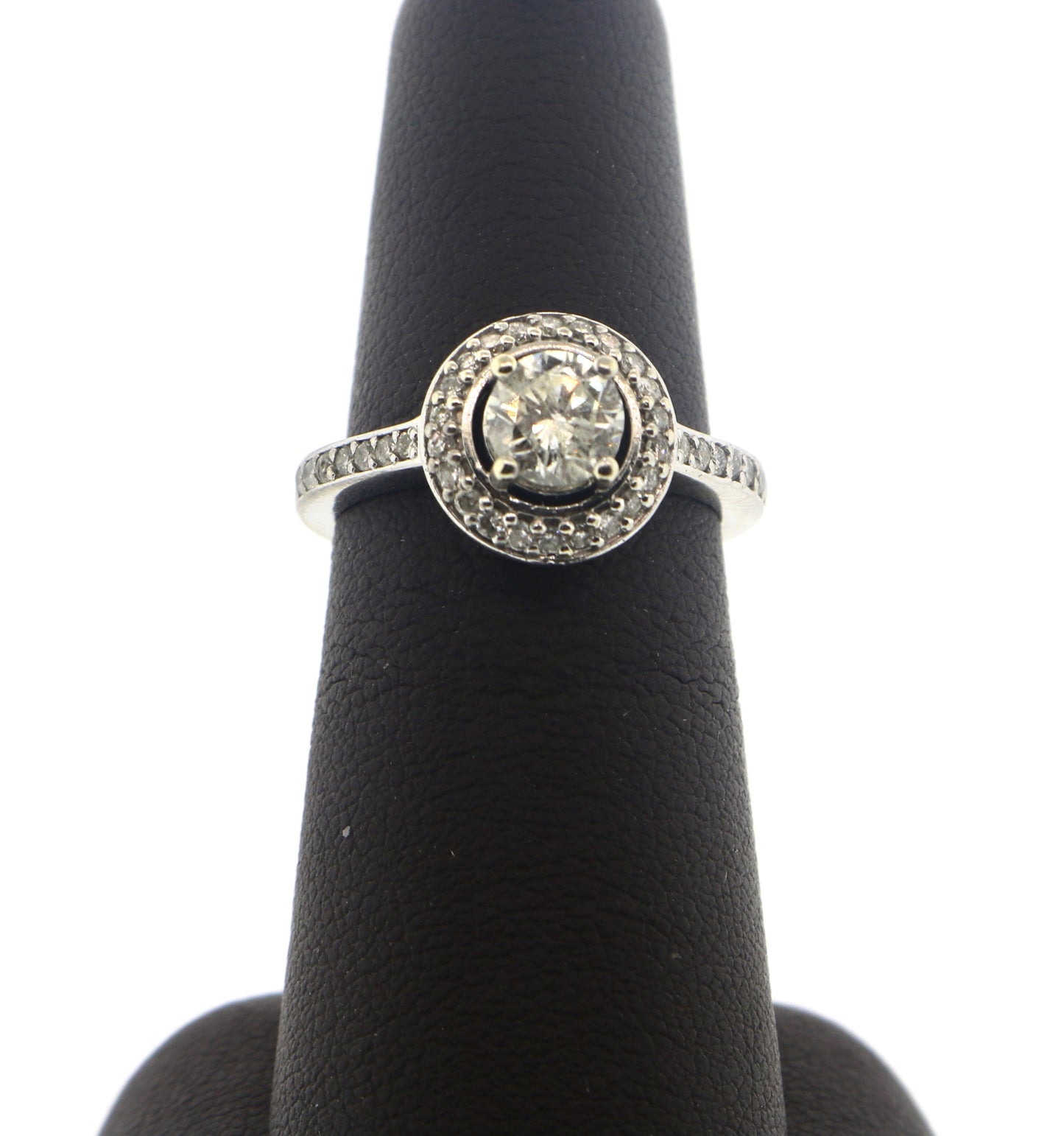 14K White Gold 1.38CT Halo Diamond Ring