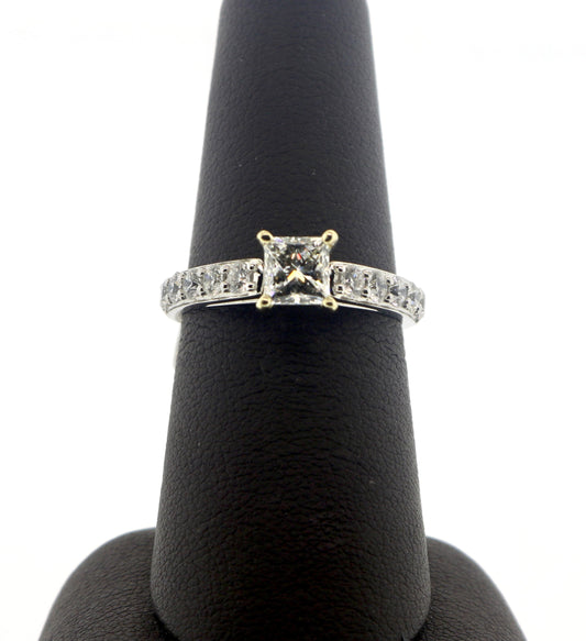 18K White Gold 0.78/1.48CTW GIA Certified G/VS1 Prong Diamond Ring