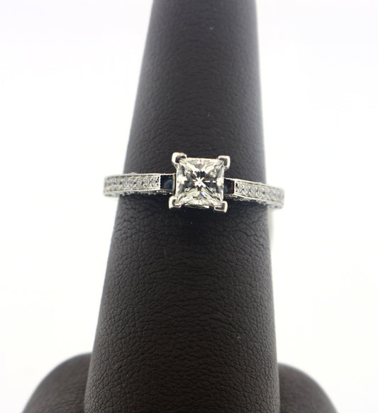 14K White Gold 0.73 Prong/0.30CT EGL F/VS2 Diamond Ring