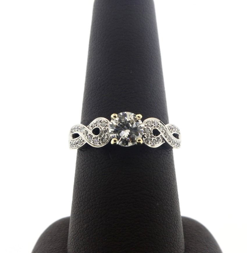 18K White Gold 0.90/1.10CTW INF Style Ring