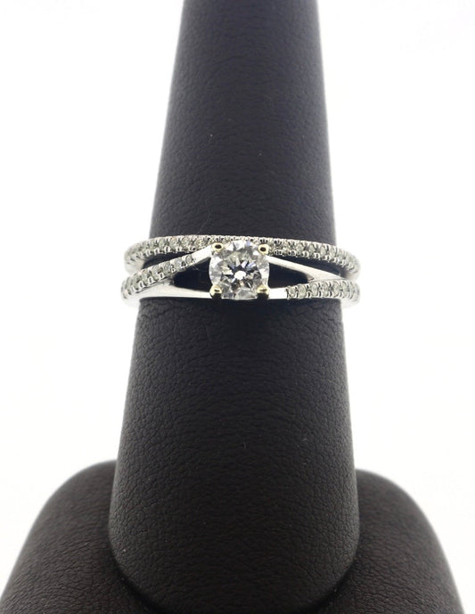 14K White Gold 0.50/0.26CT Bridal Ring Set