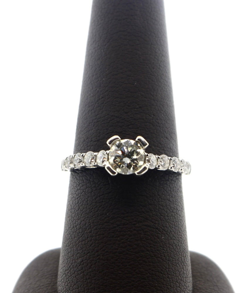 18K White Gold 0.58/1.12CTW SI1/I RND Diamond Ring