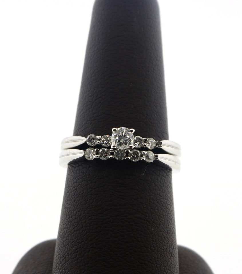 14K White Gold 0.50CT Bridal Ring Set