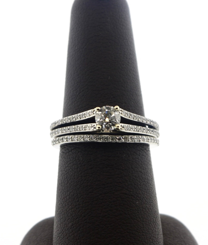 14K White Gold 0.43CT/1CTW Bridal Ring Set