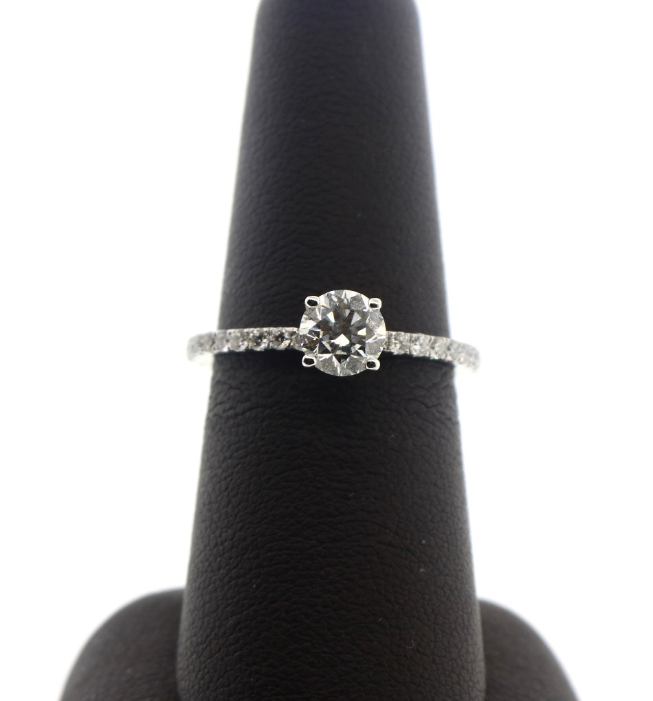 18K White Gold 0.73 F/VS1 0.44CT/1.17CTW GIA Certified Diamond Ring