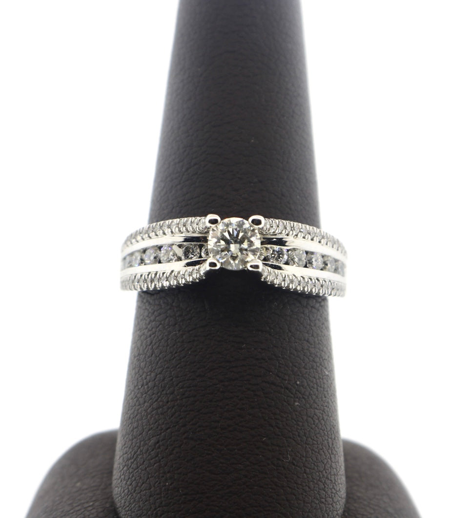 14K White Gold 1CTW/0.40CT Diamond Ring