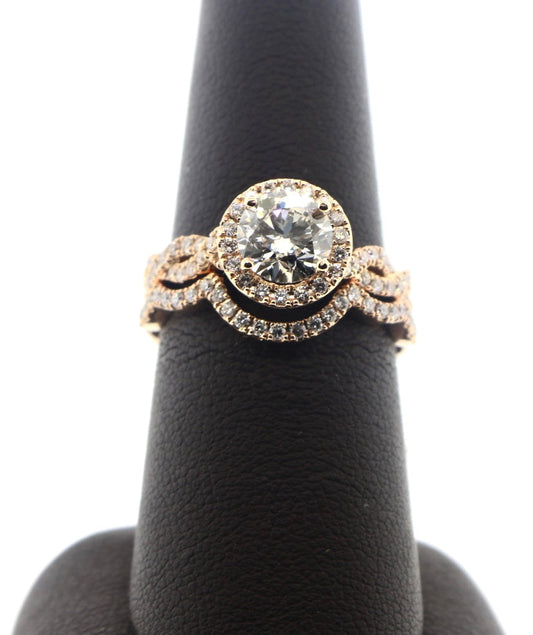 14K Rose Gold 1.20CT/2.05CTW G/VS GIA Certified Diamond Ring