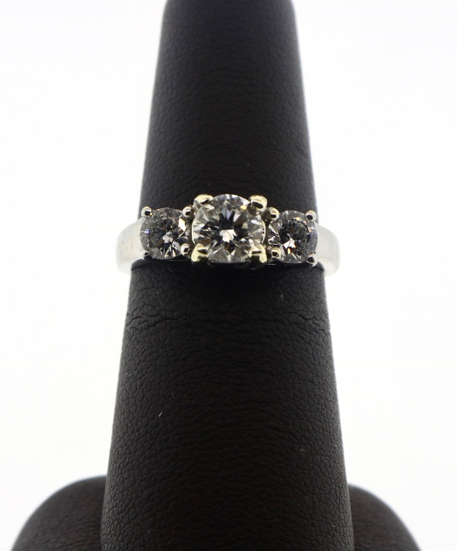 14K White Gold 0.76/1.36CTW P/P/F Diamond Ring