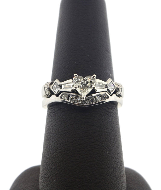 0.66/1.21CTW Heart/RD/BGT/Prong Diamond Ring