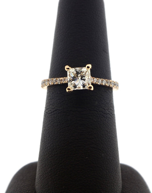 14K Rose Gold 1.5CTW 0.60CT/0.90 GIA Certified F/SI1 Diamond Ring