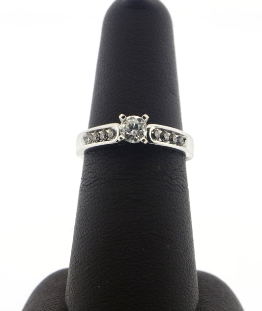 14K White Gold 0.65CTW RND Semi Mount Engagement Ring