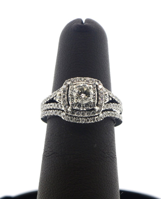 14K White Gold 0.74CT RDS 2 Piece Ring