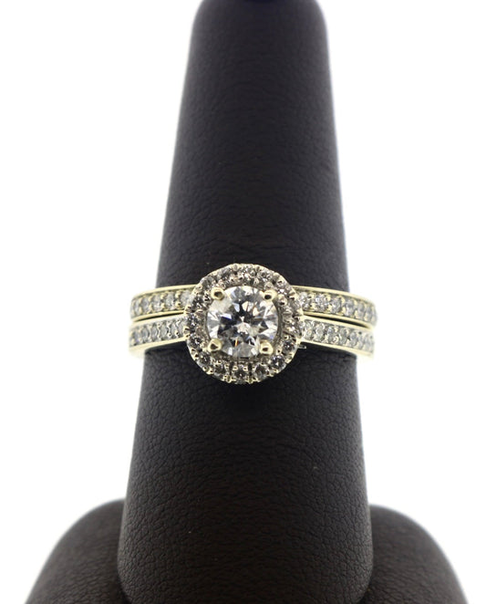 14K White Gold 0.75/1.10CT E/L1 Bridal Ring Set