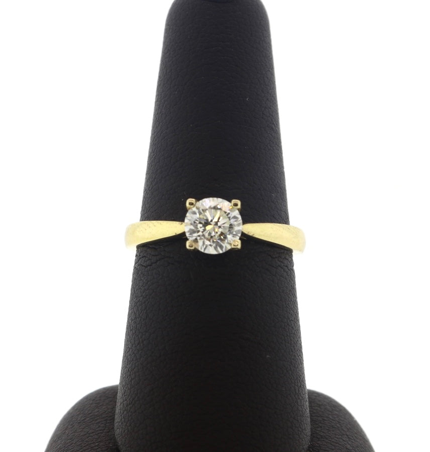 14K Yellow Gold 0.91EGL J/SI1 0.96CT Diamond Ring