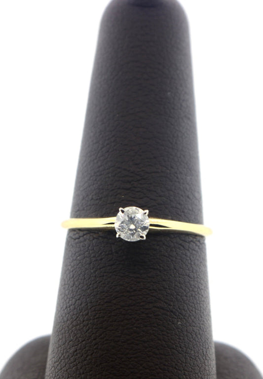 14K Yellow Gold 1/4CT Diamond Ring