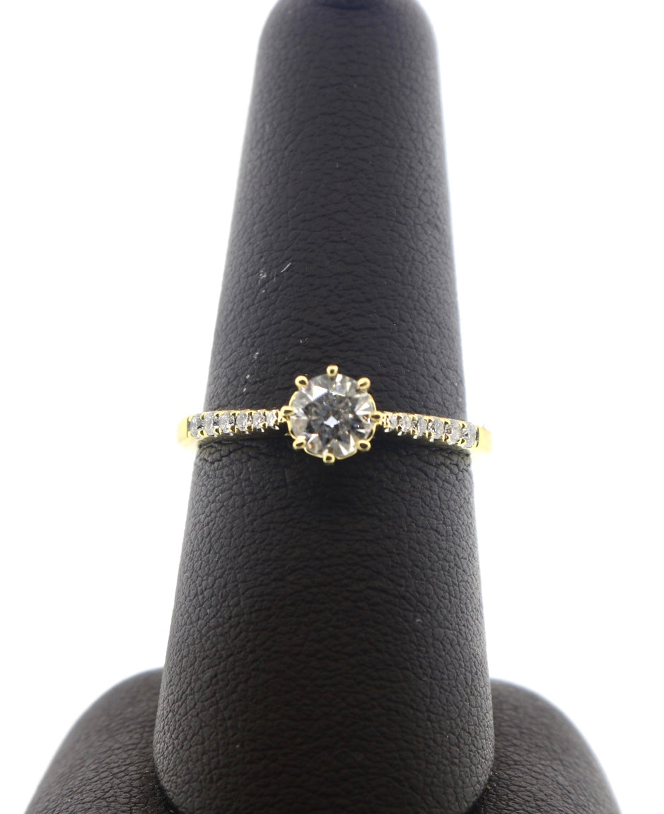 18K Yellow Gold 0.46 F/SI2 EGL 0.66CTW Diamond Ring