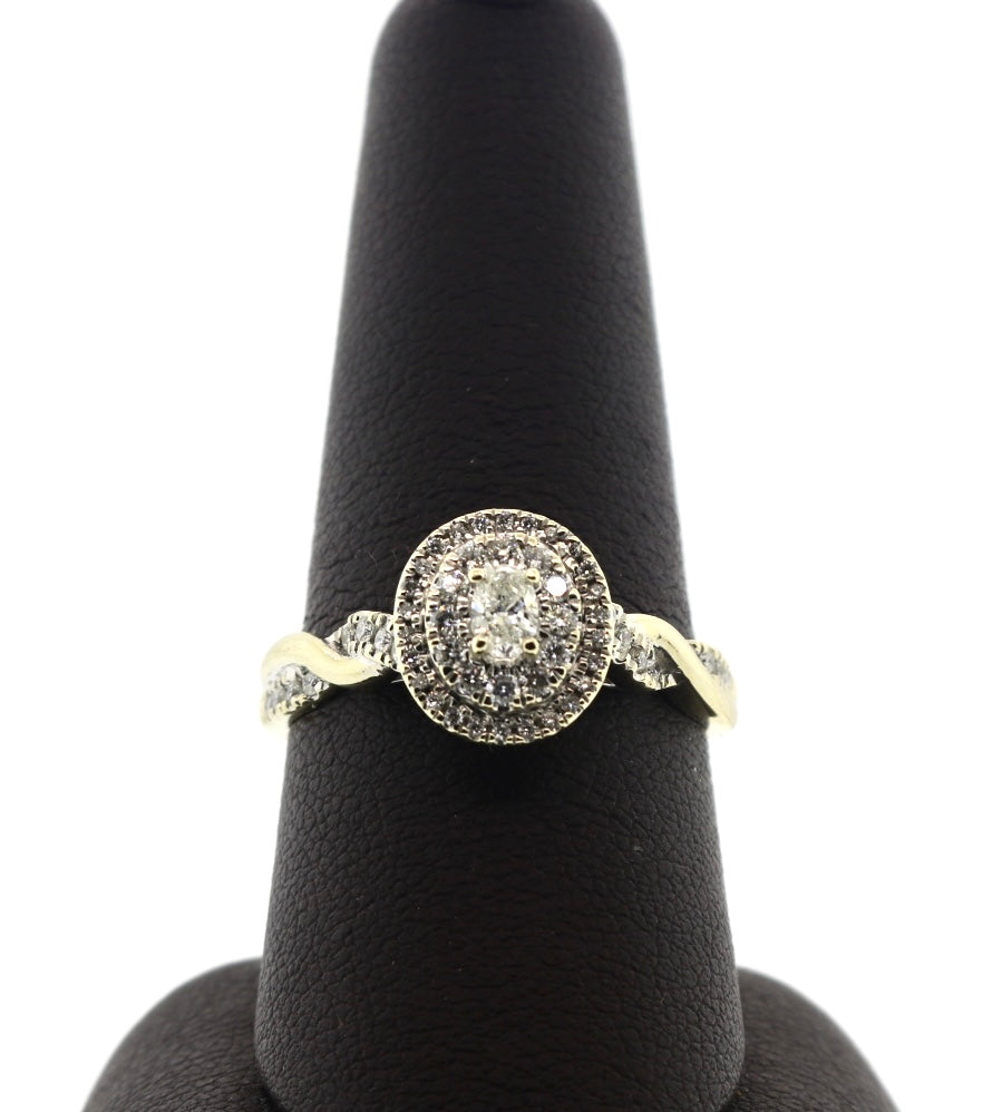 14K White Gold 0.60CT Oval Diamond Ring