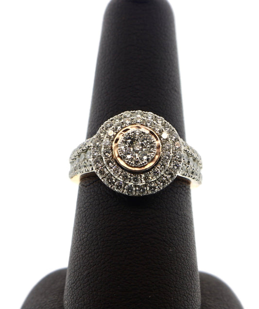 14K Rose Gold 1.59CT/4.32 Grams RD Halo Diamond Ring