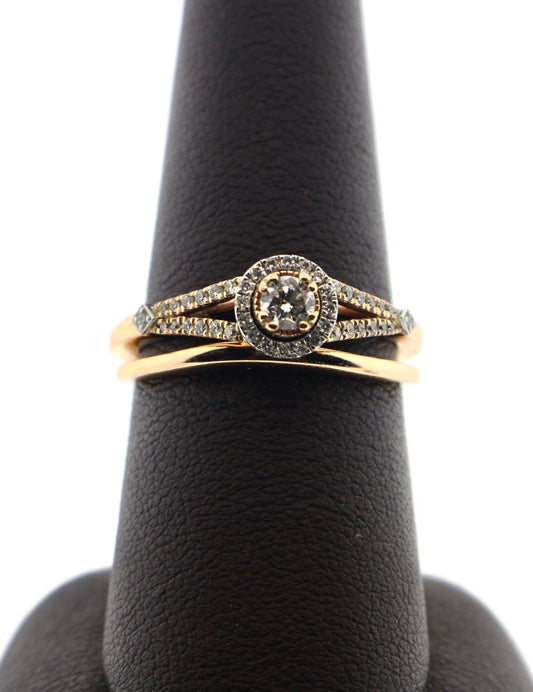 10K Rose Gold 0.16/0.34CT Bridal Ring Set