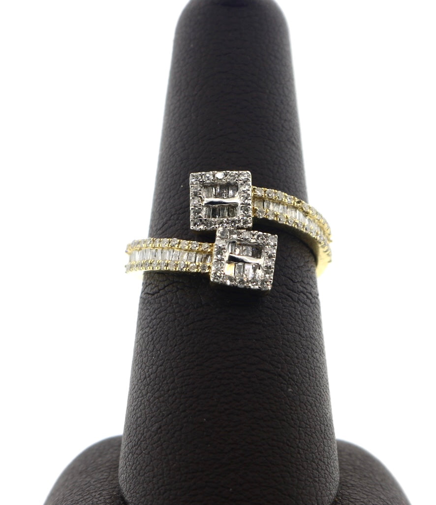 14K Yellow Gold 0.66CT Square Bagg Ring