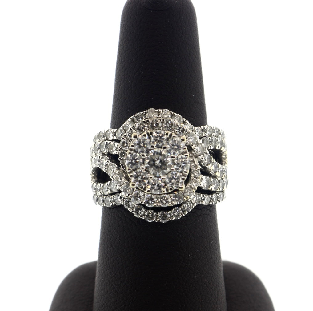 14K White Gold 3.00CT LDS Diamond Bridal Ring Set