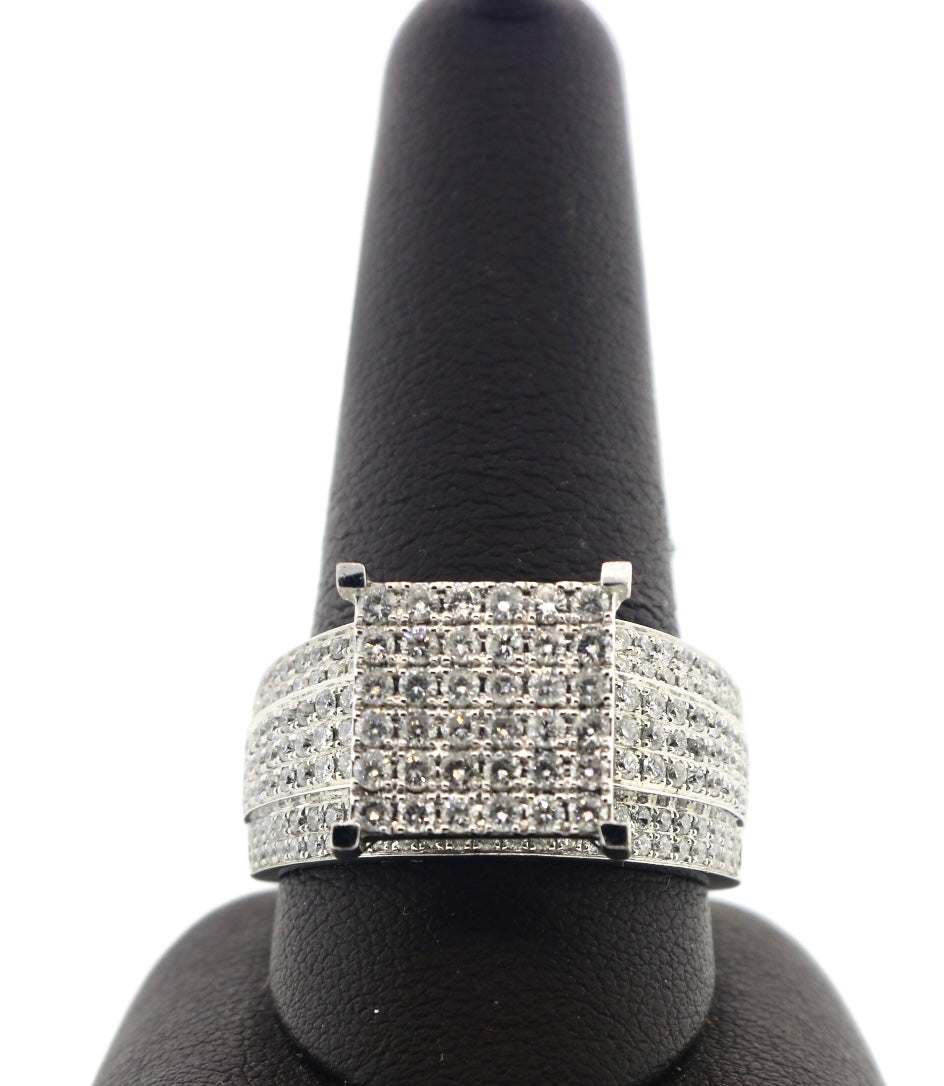 14K White Gold 2.26CTW RDS Heavy Ring