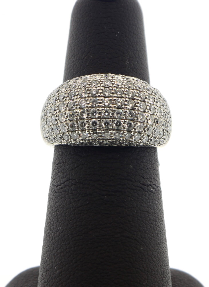 14K White Gold 3.08CTW RDS Pave Heavy Diamond Ring