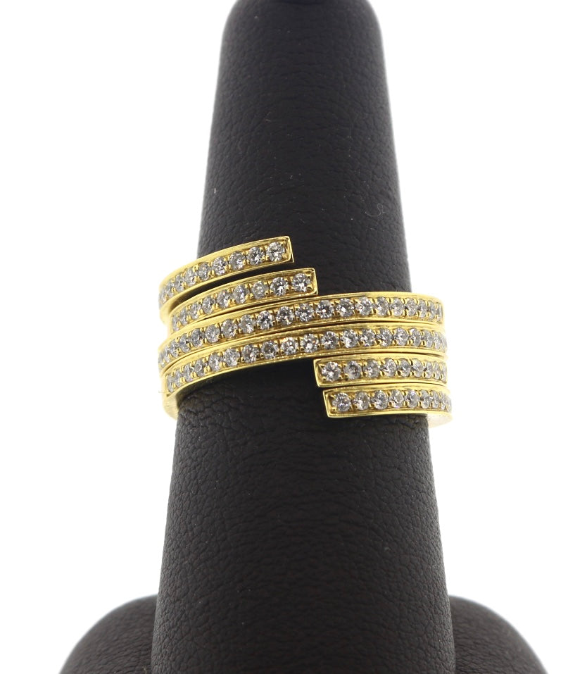 18K Yellow Gold 1.1CTW RDS Interlock Heavy 2 Piece Ring Set